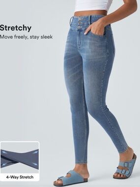 Halara Flex™ High Waisted Zipper Pockets Casual Skinny Jeans size small